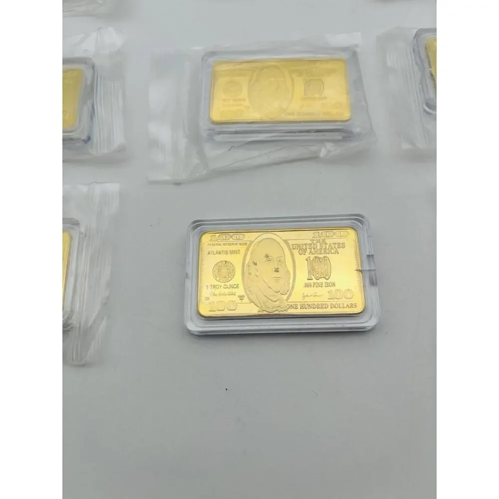 Lot Of 15 Atlantis mint 1 troy ounce USA $100.00 cased wafer bar .999 fine iron